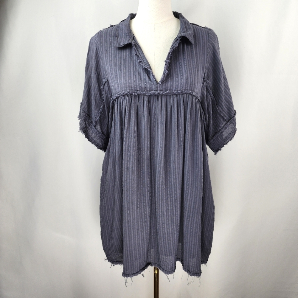 Millibon Women's Grey Collared Baby Doll Dress Size M